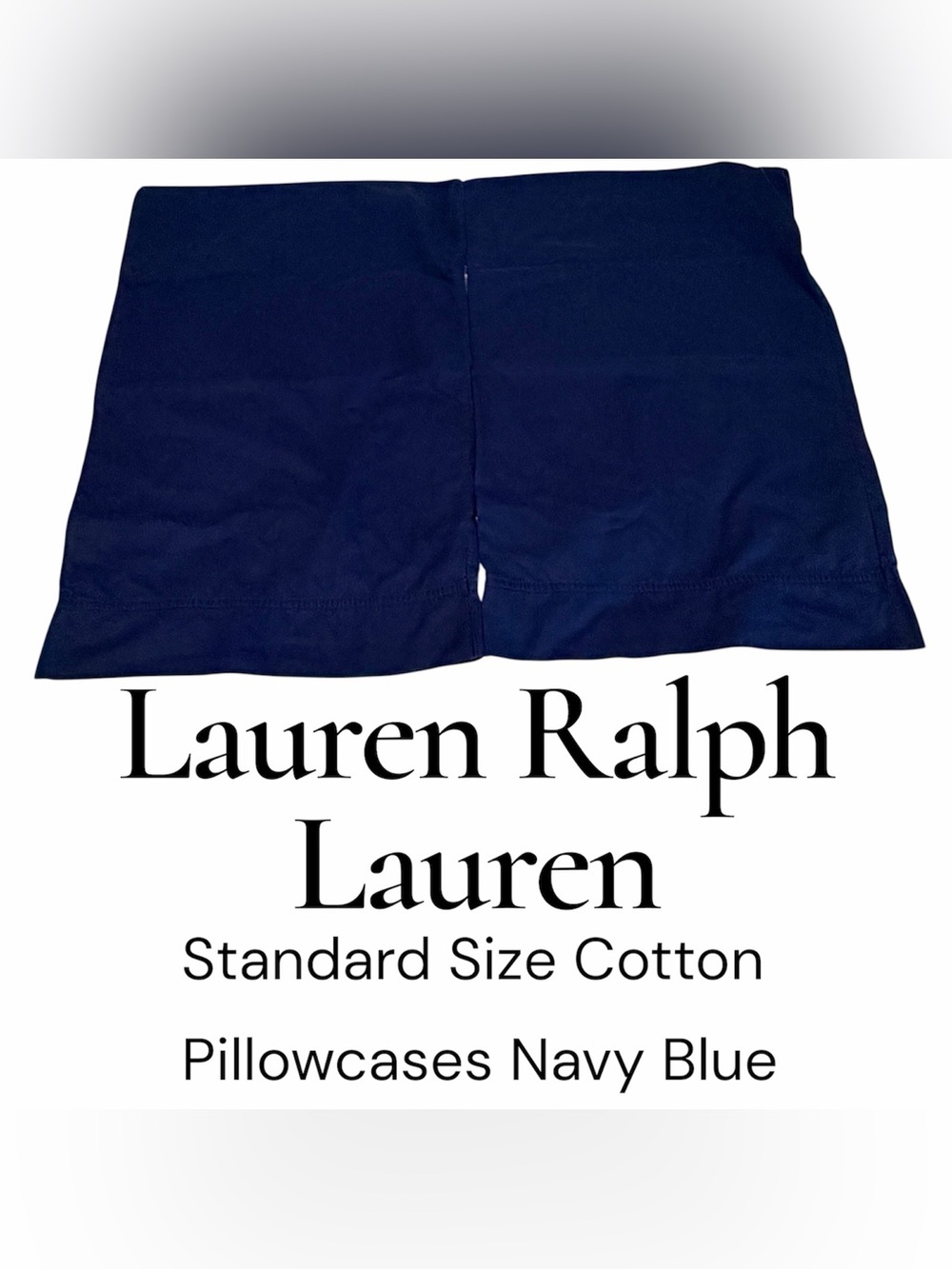 LRL Cotton Sateen Pillowcases Navy Blue EUC Nautical Ralph Lauren Home